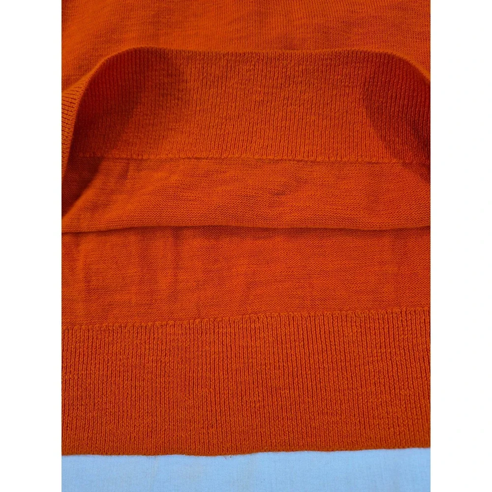 Banana Republic Mens Orange Cotton Slub Raglan Crewneck Sweater Medium Preppy